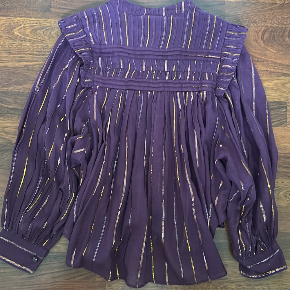 NWT FARM Rio Purple Button-Up Top - Picture 5 of 5